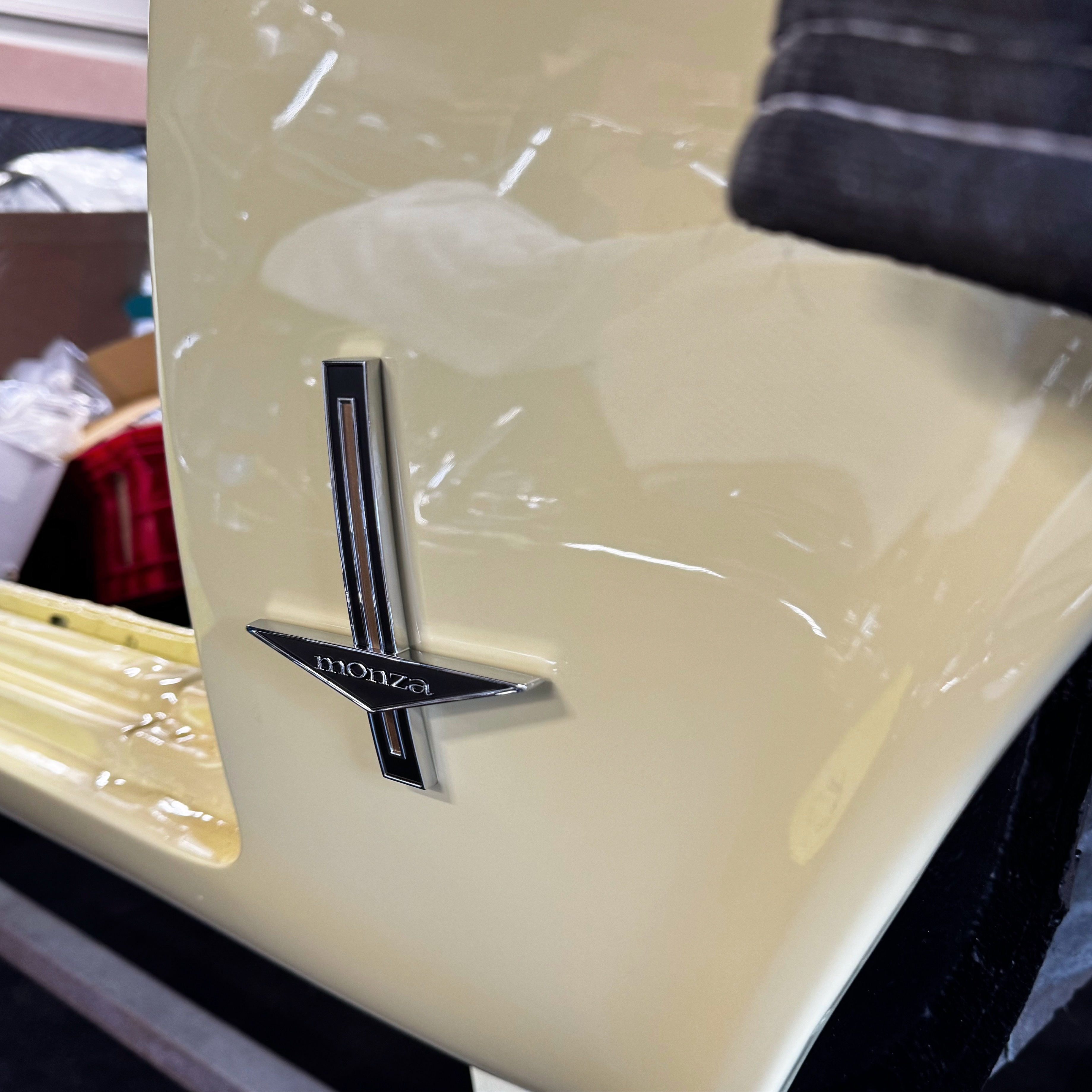 1964 Corvair interior component installation during reassembly
