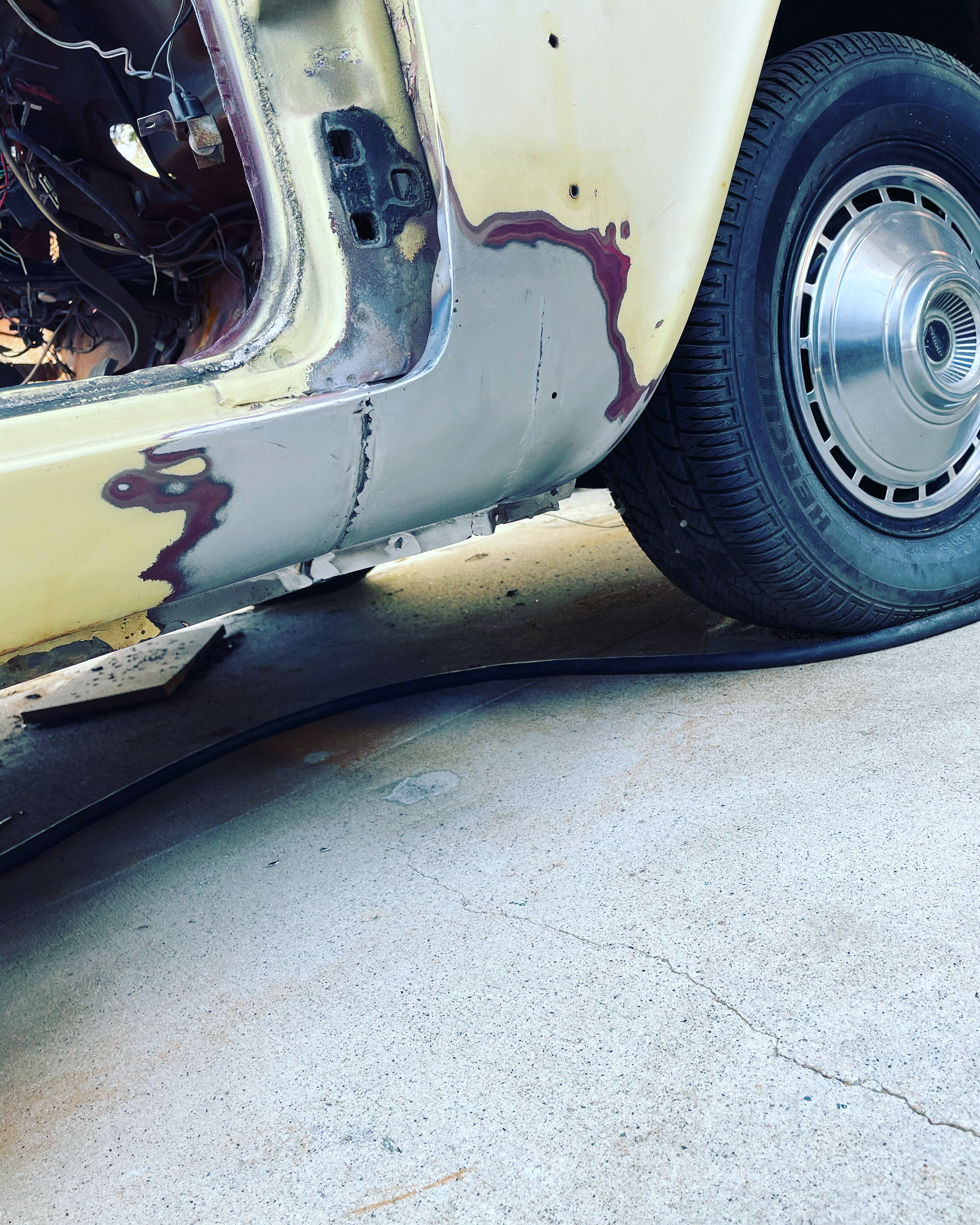 1964 Corvair body panel preparation for paint