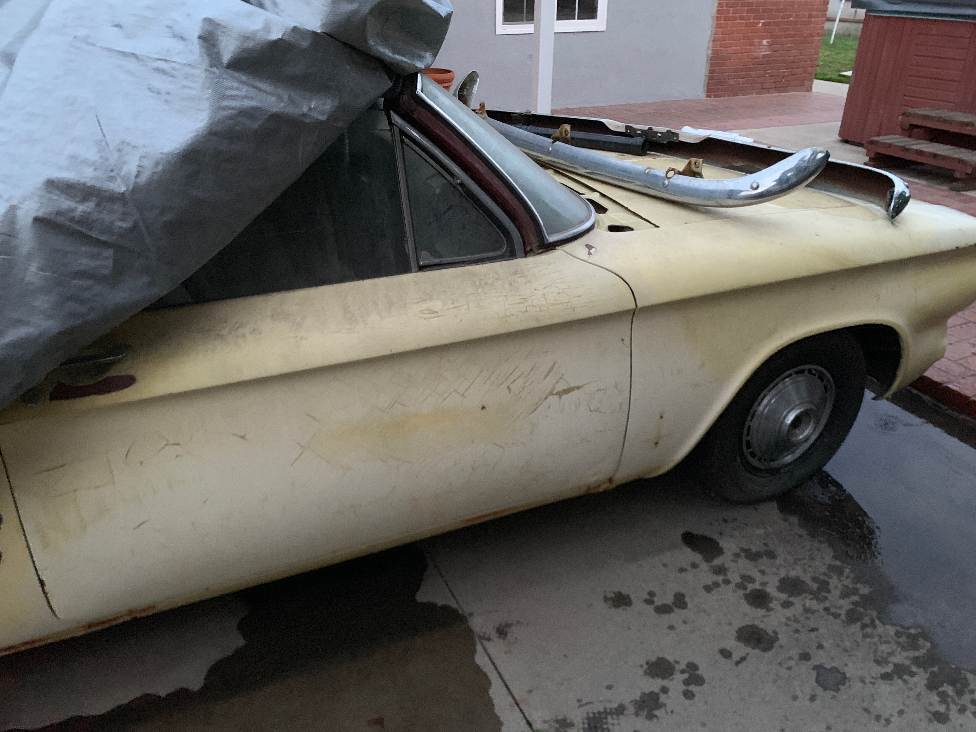 1964 Corvair side profile in pre-build state