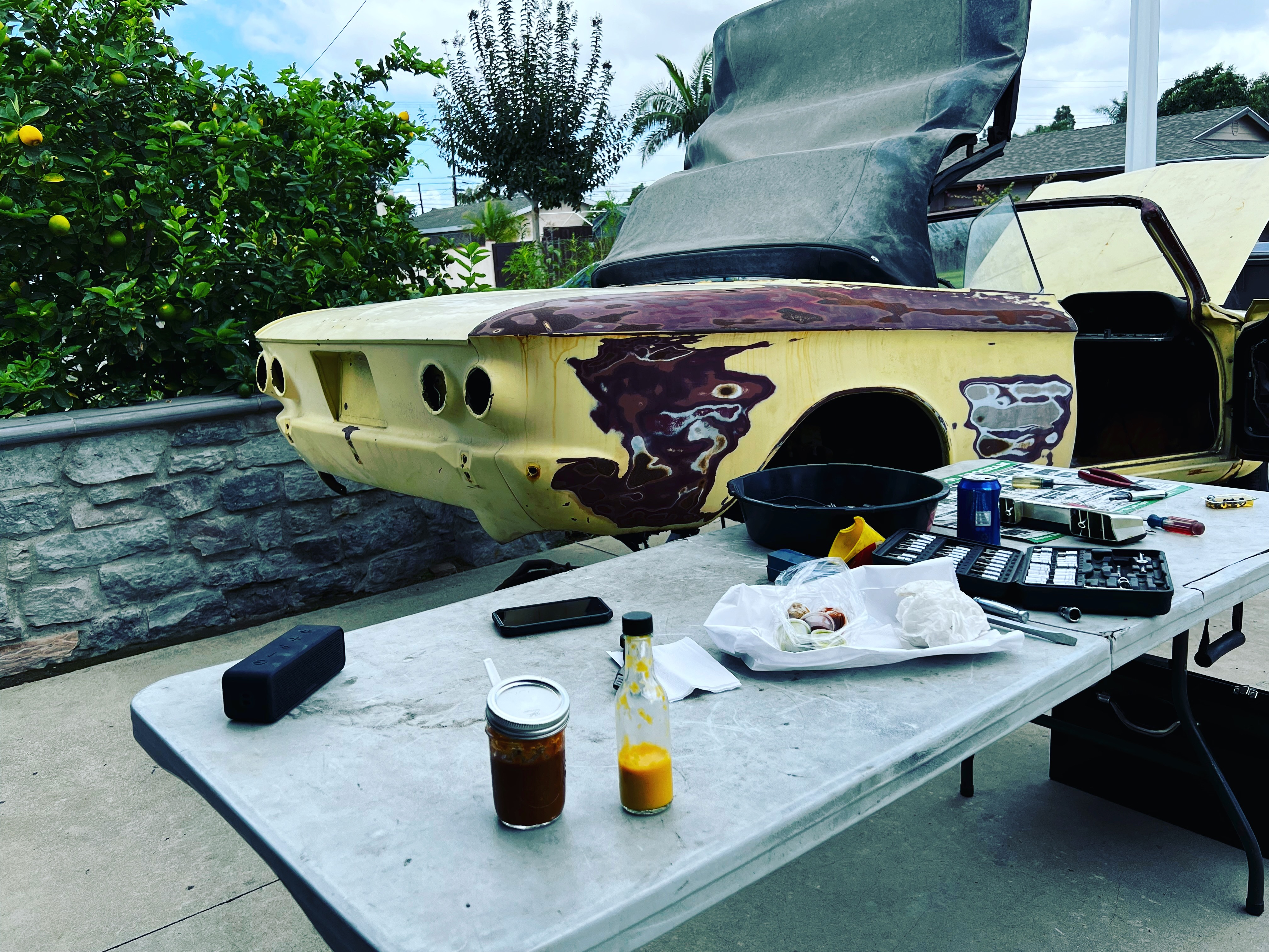 1964 Corvair component removal and inspection during disassembly