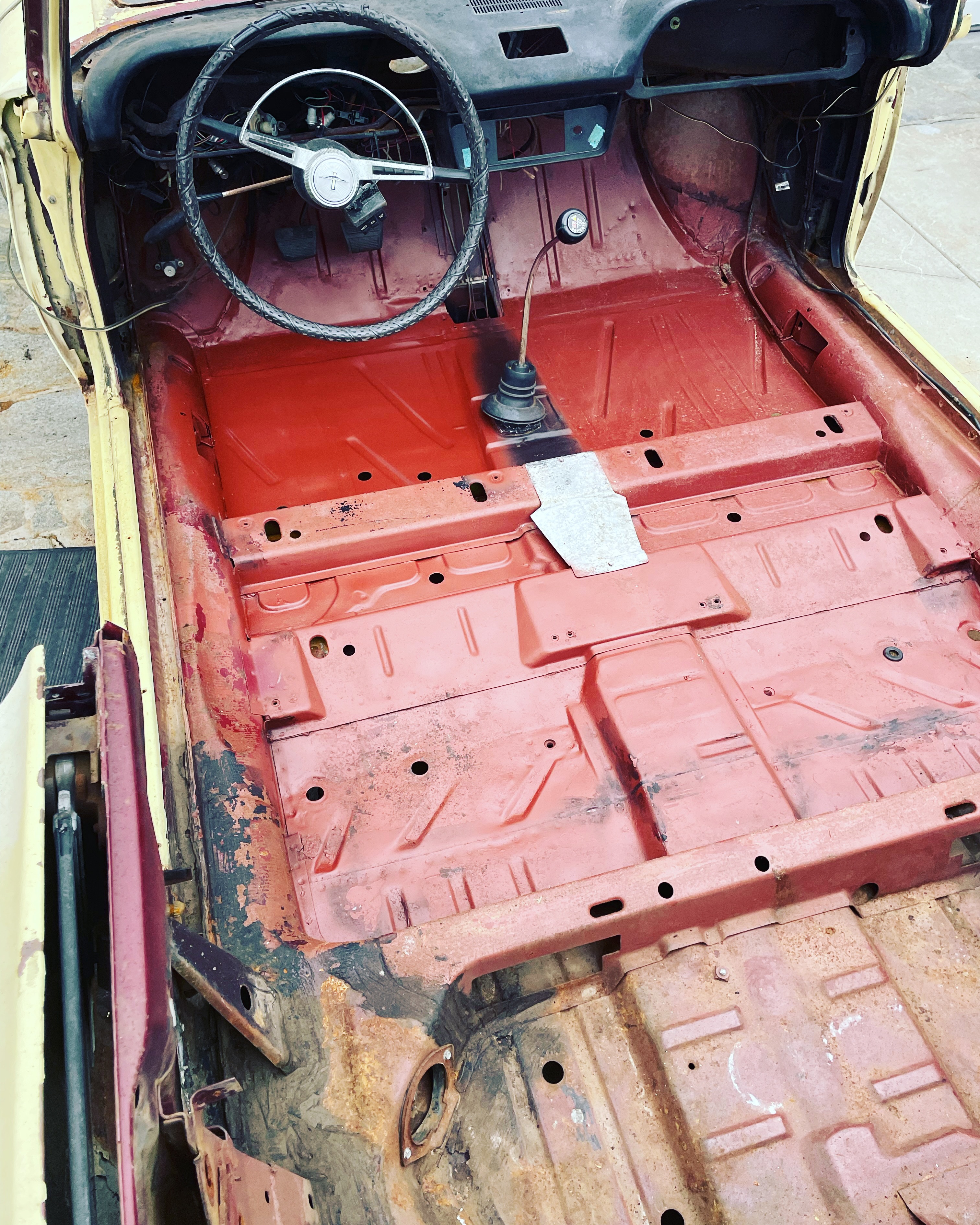 1964 Corvair paint application technique during body-paint phase