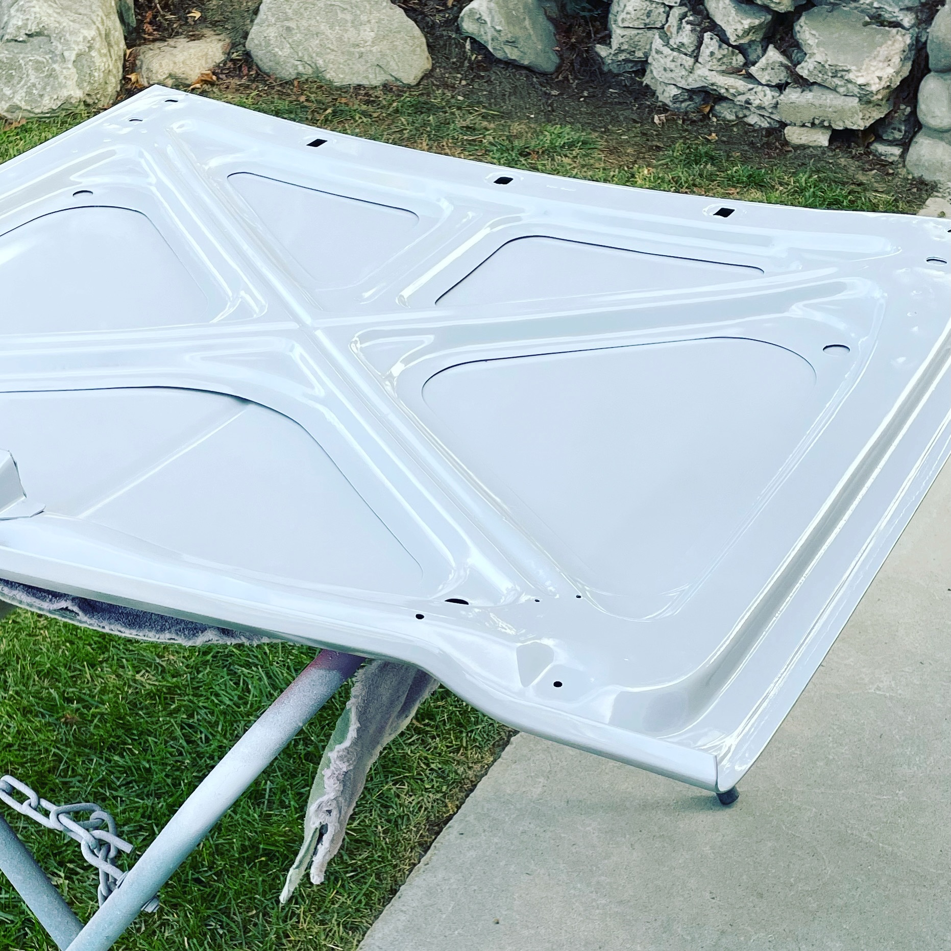 1964 Corvair comprehensive body restoration during body-paint phase