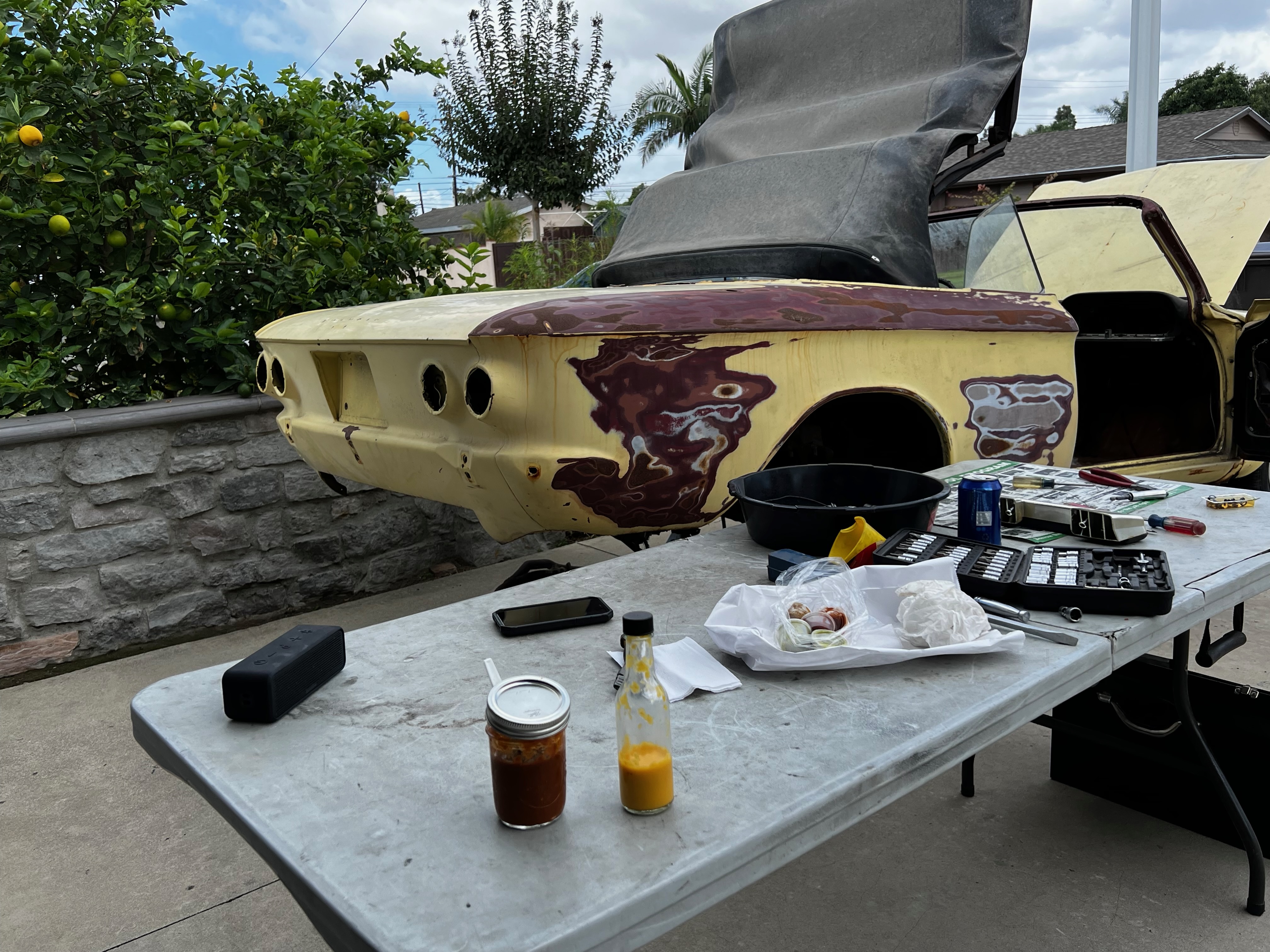 1964 Corvair interior disassembly process