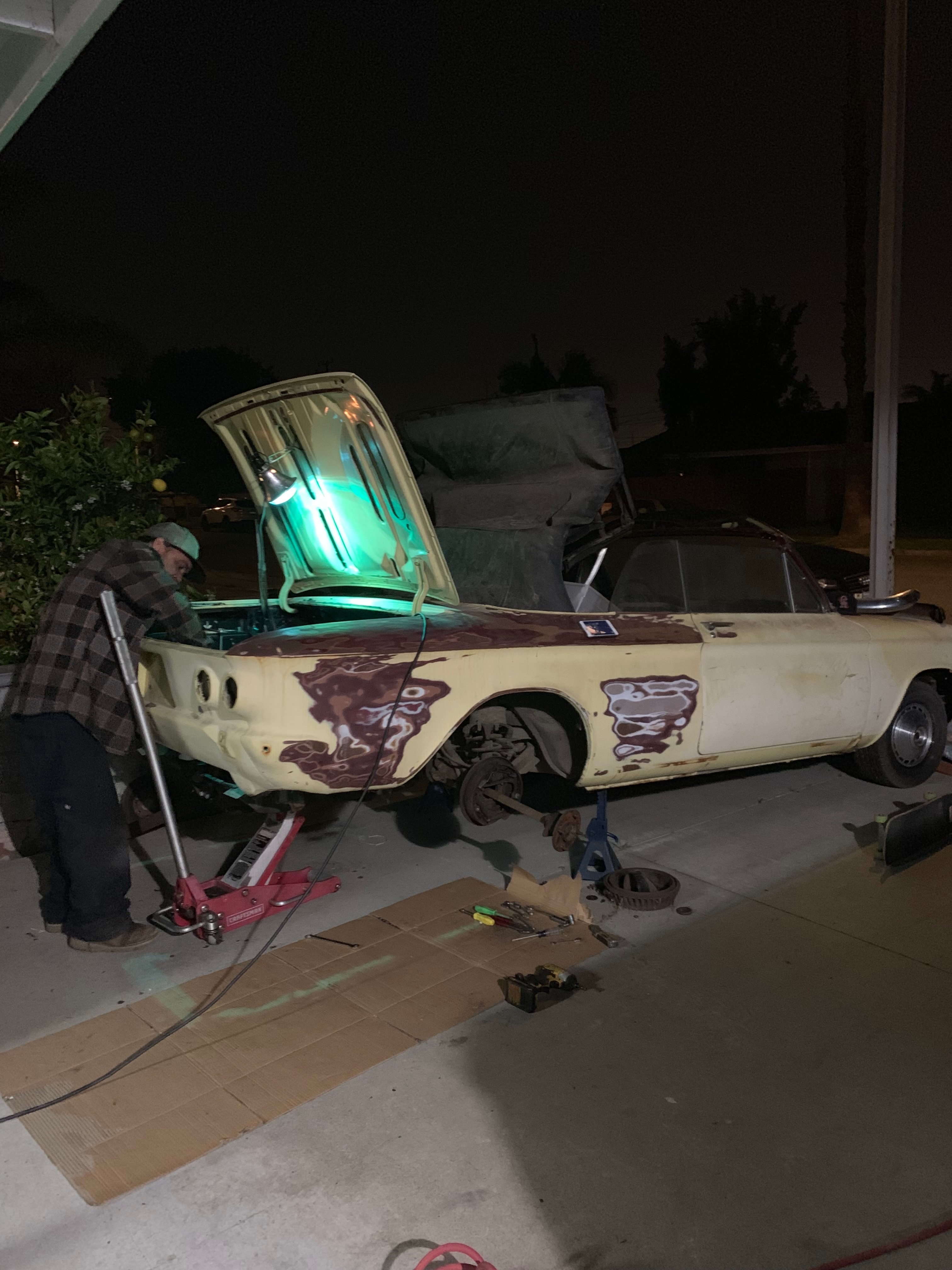 1964 Corvair flat-six engine disassembly