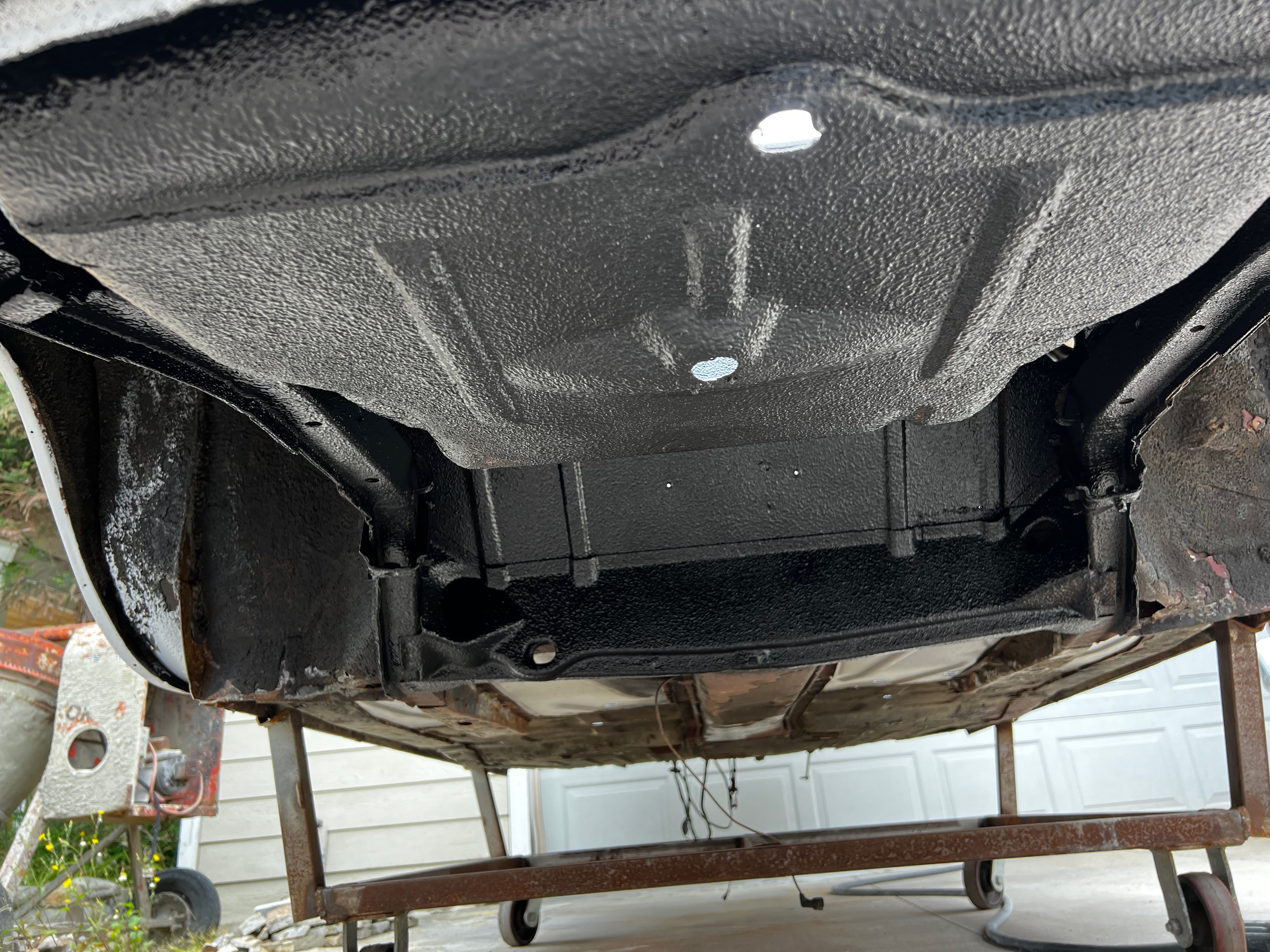 1964 Corvair body panel surface preparation during body-paint phase