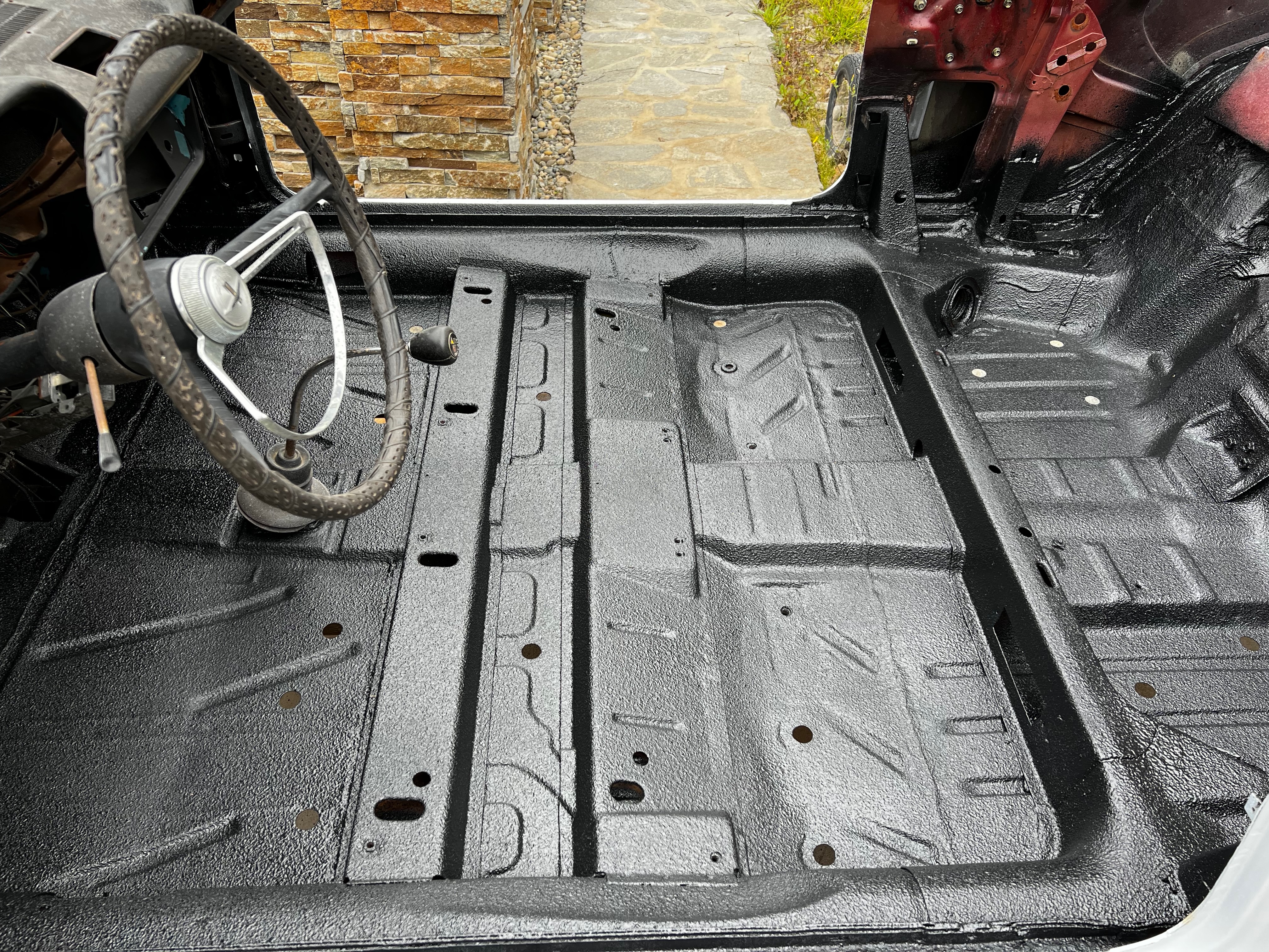 1964 Corvair body panel restoration during body-paint phase