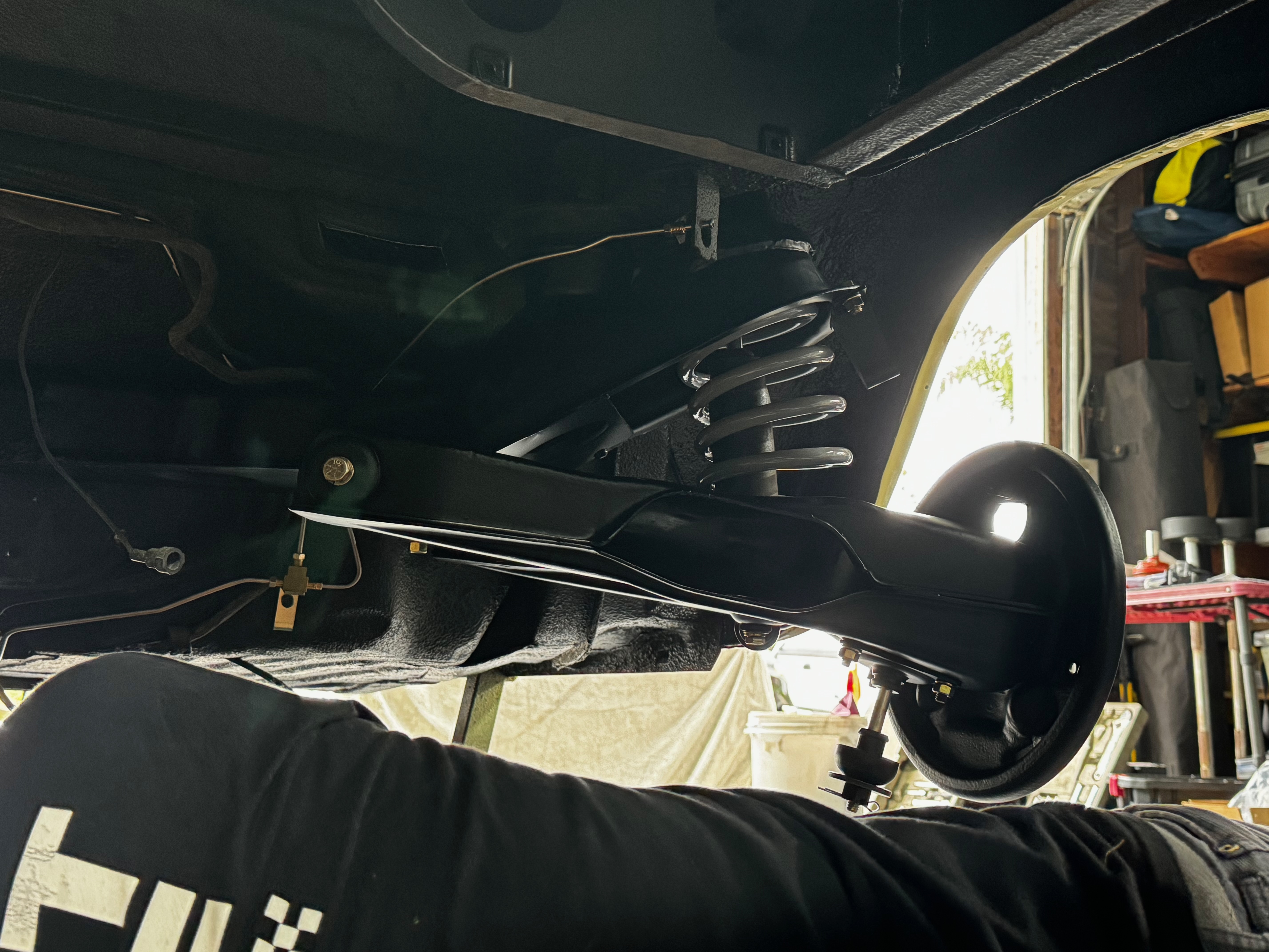 1964 Corvair lighting system installation during reassembly phase