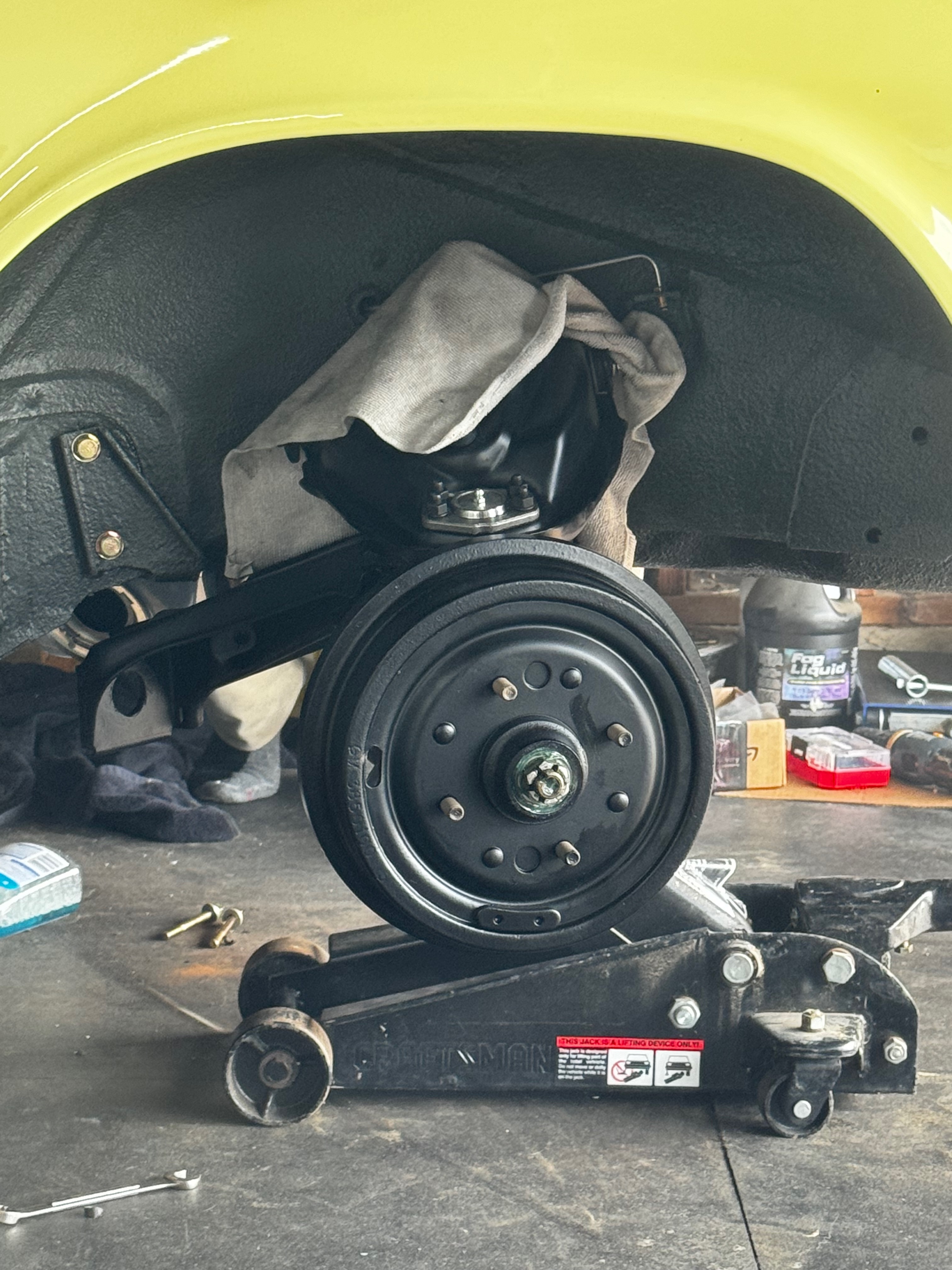 1964 Corvair reassembly progress showing systems integration