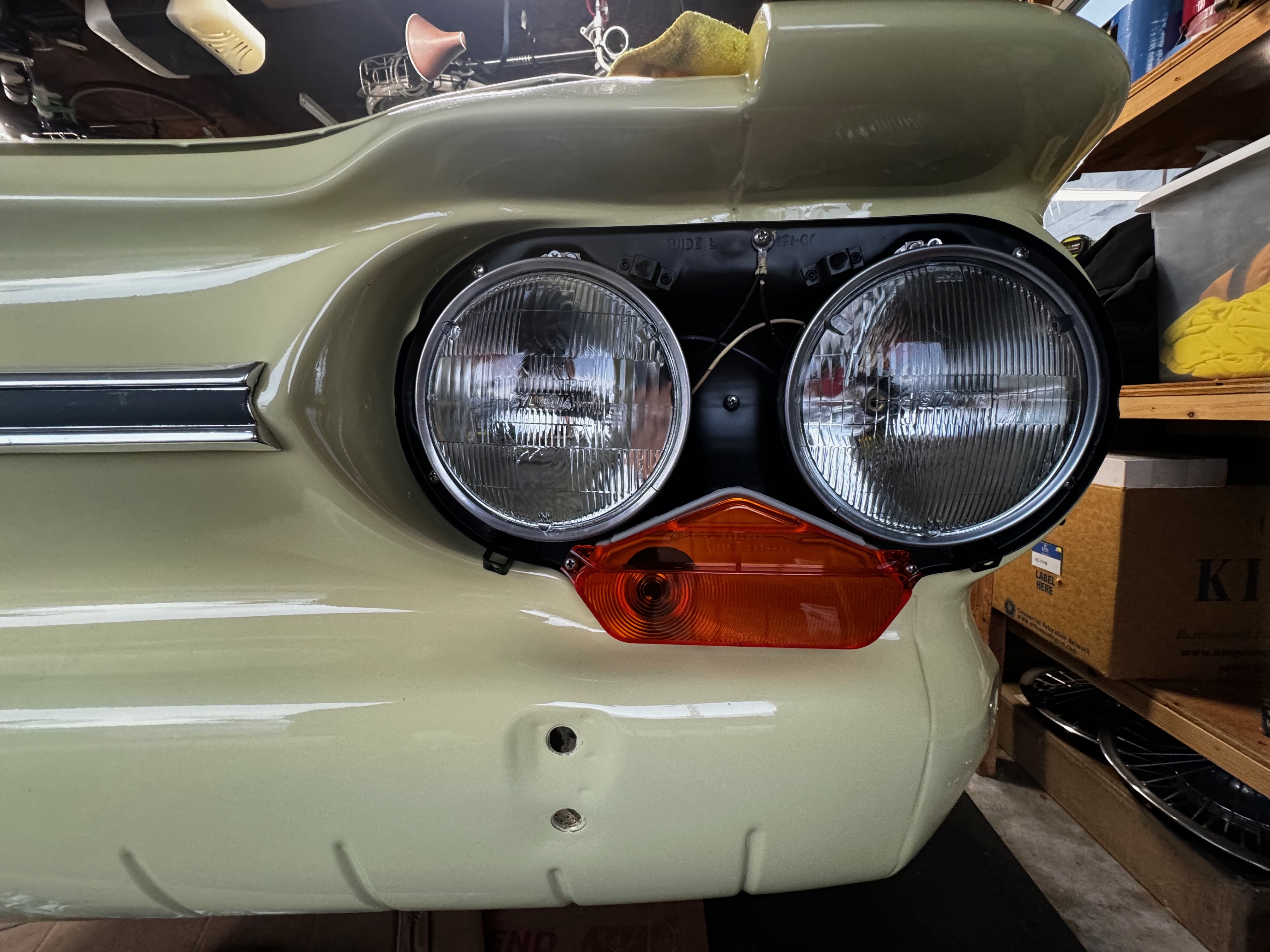 1964 Corvair reassembly progress with major systems installed