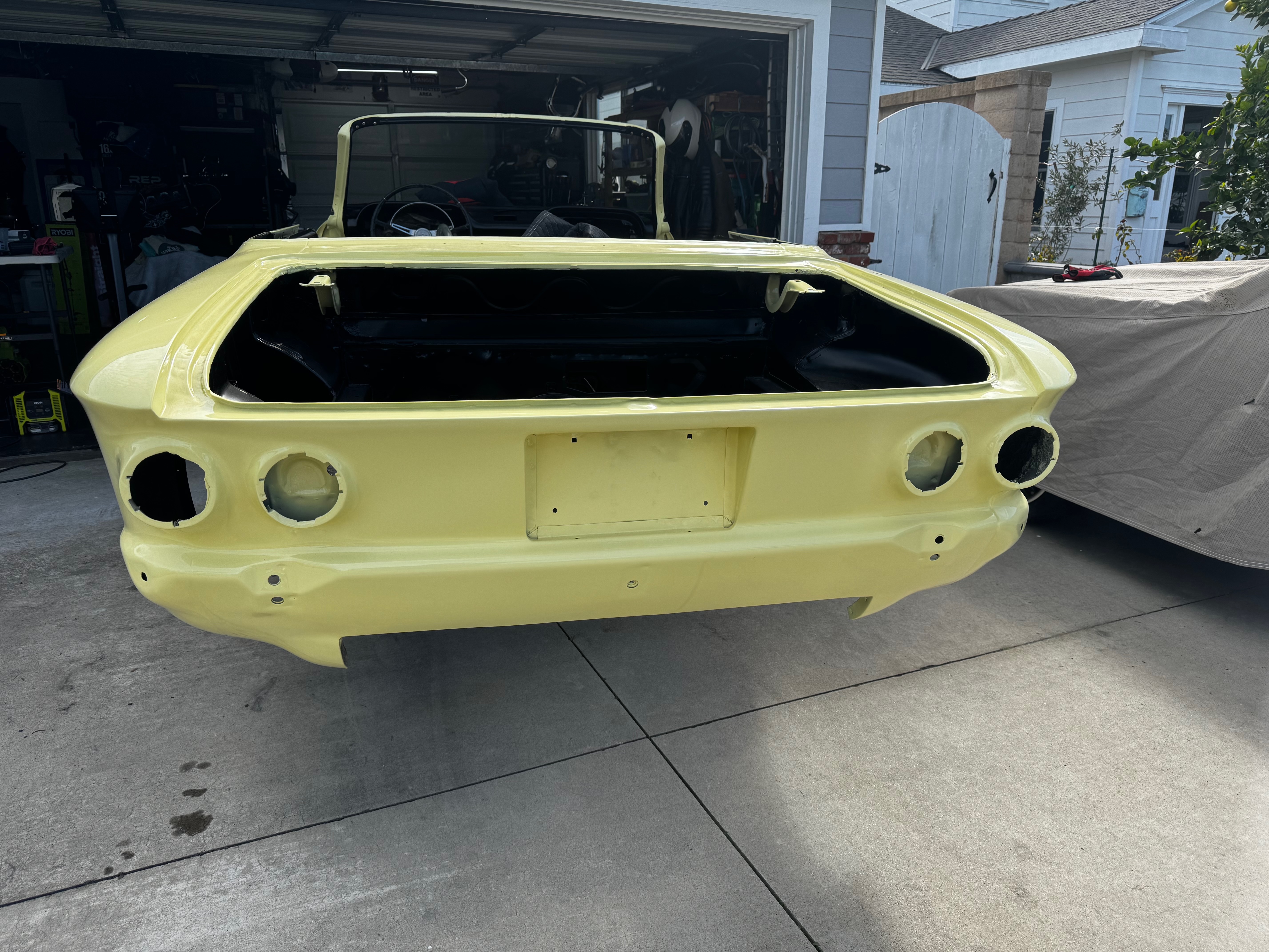 1964 Corvair paint spray technique during body-paint phase