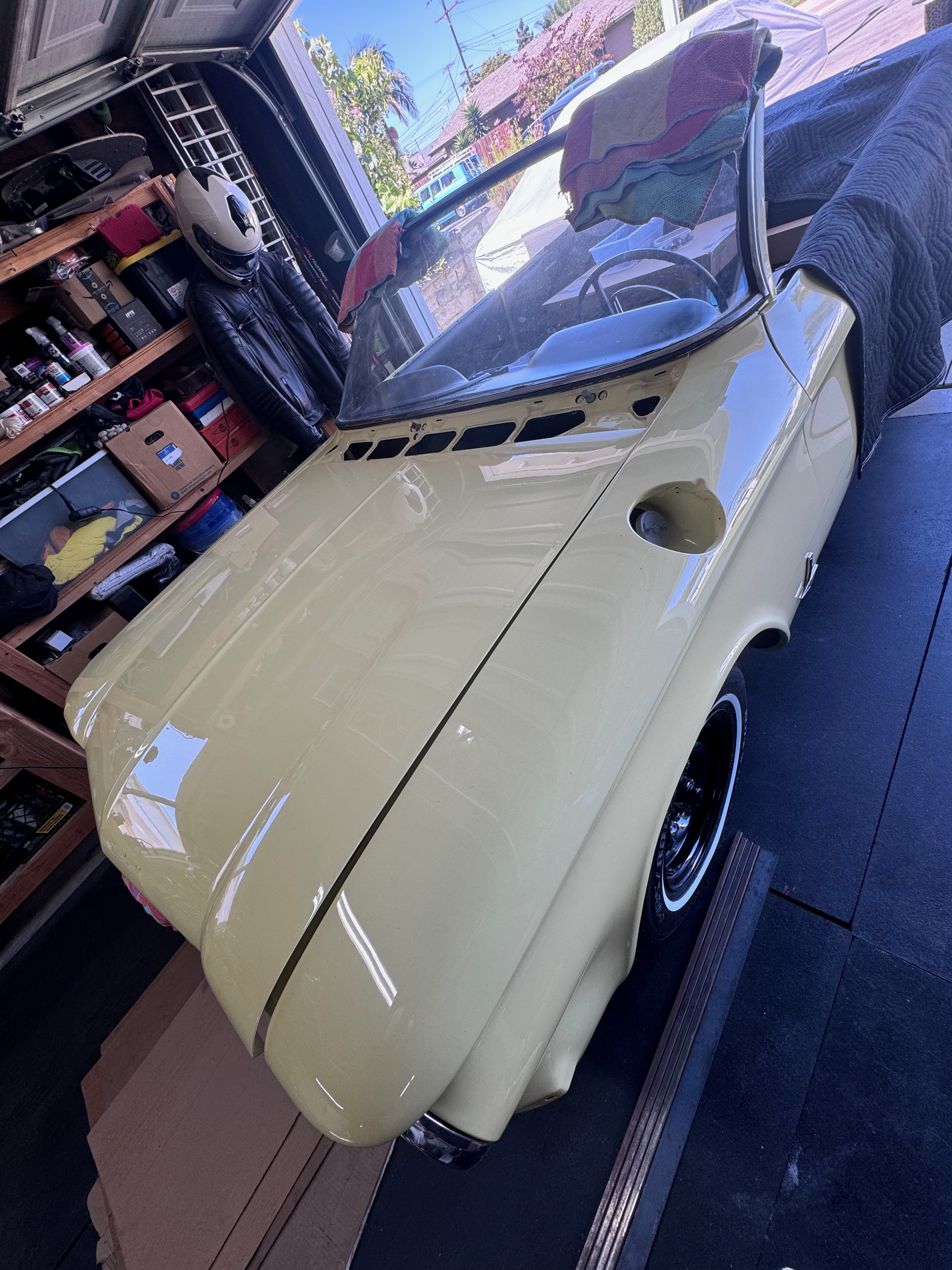 1964 Corvair paint finish polishing during body-paint phase