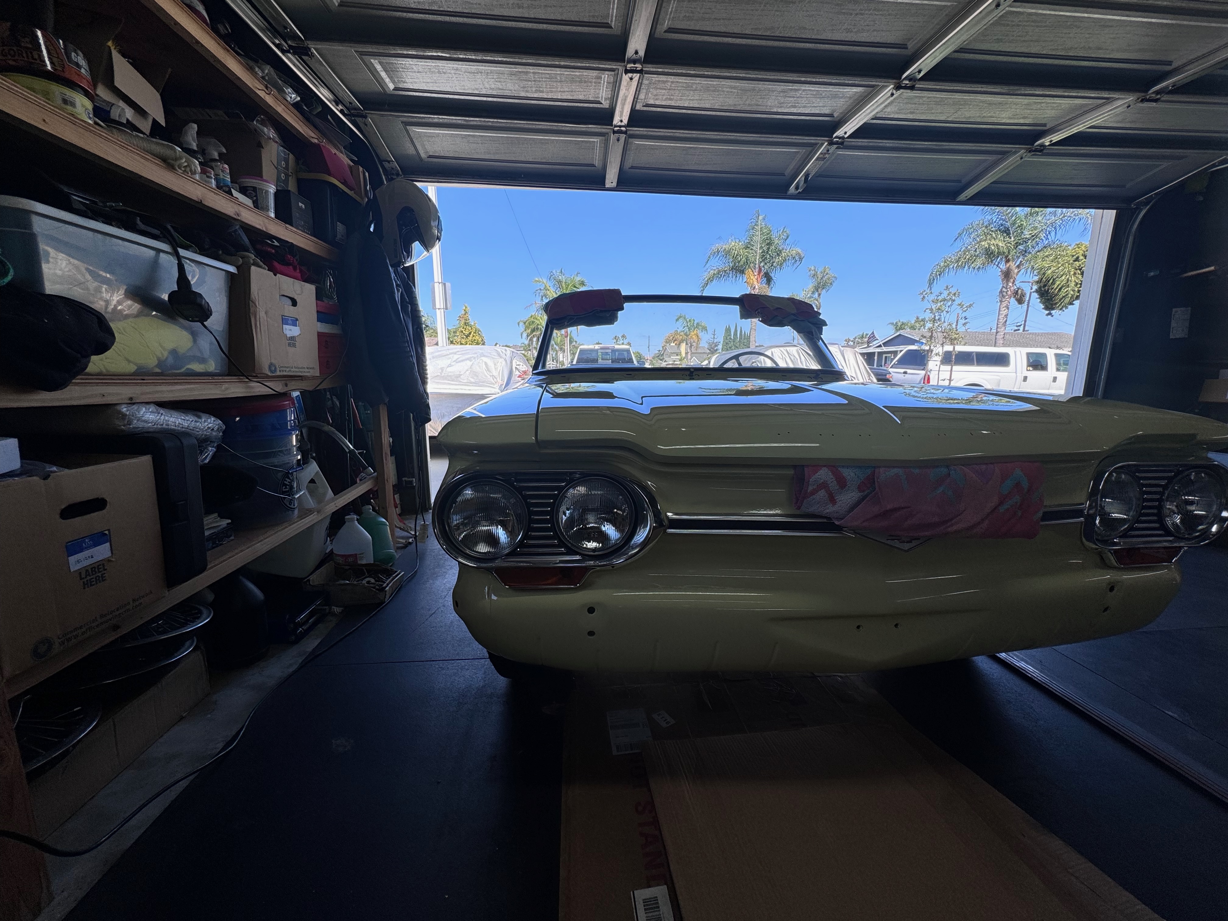 1964 Corvair body panel fitting during body-paint phase