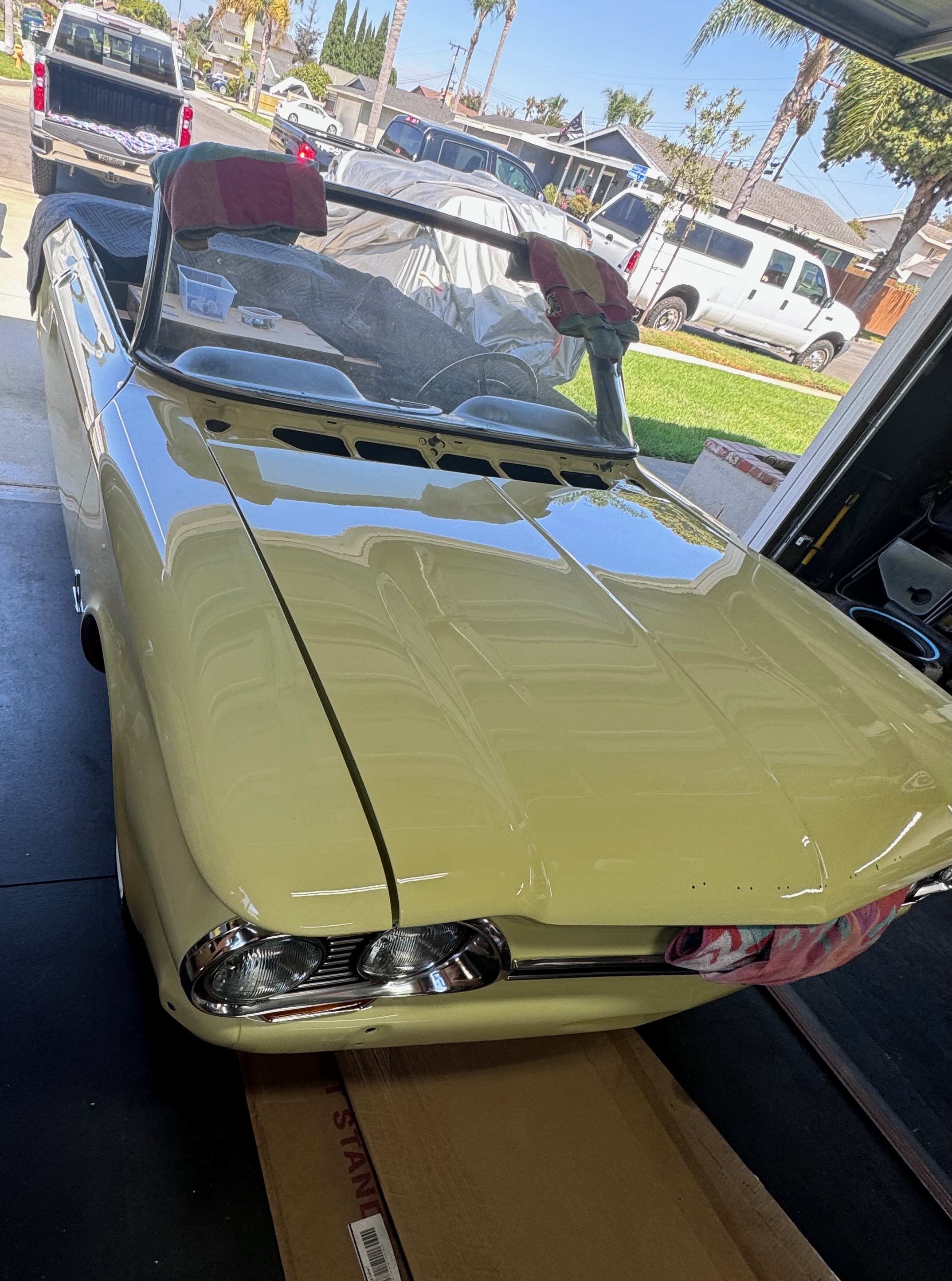 1964 Corvair clear coat application during body-paint phase