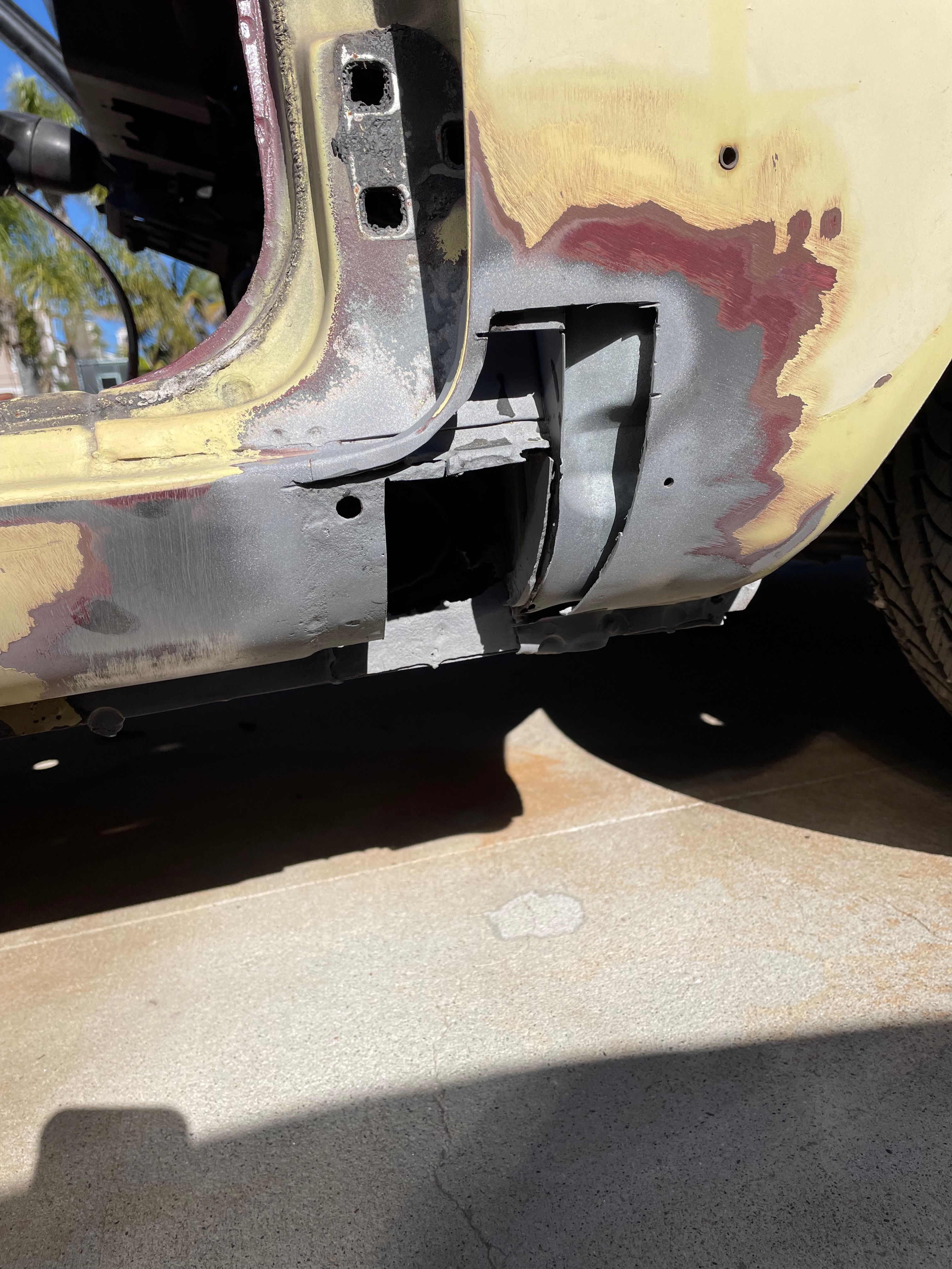 1964 Corvair body restoration milestone during body-paint phase