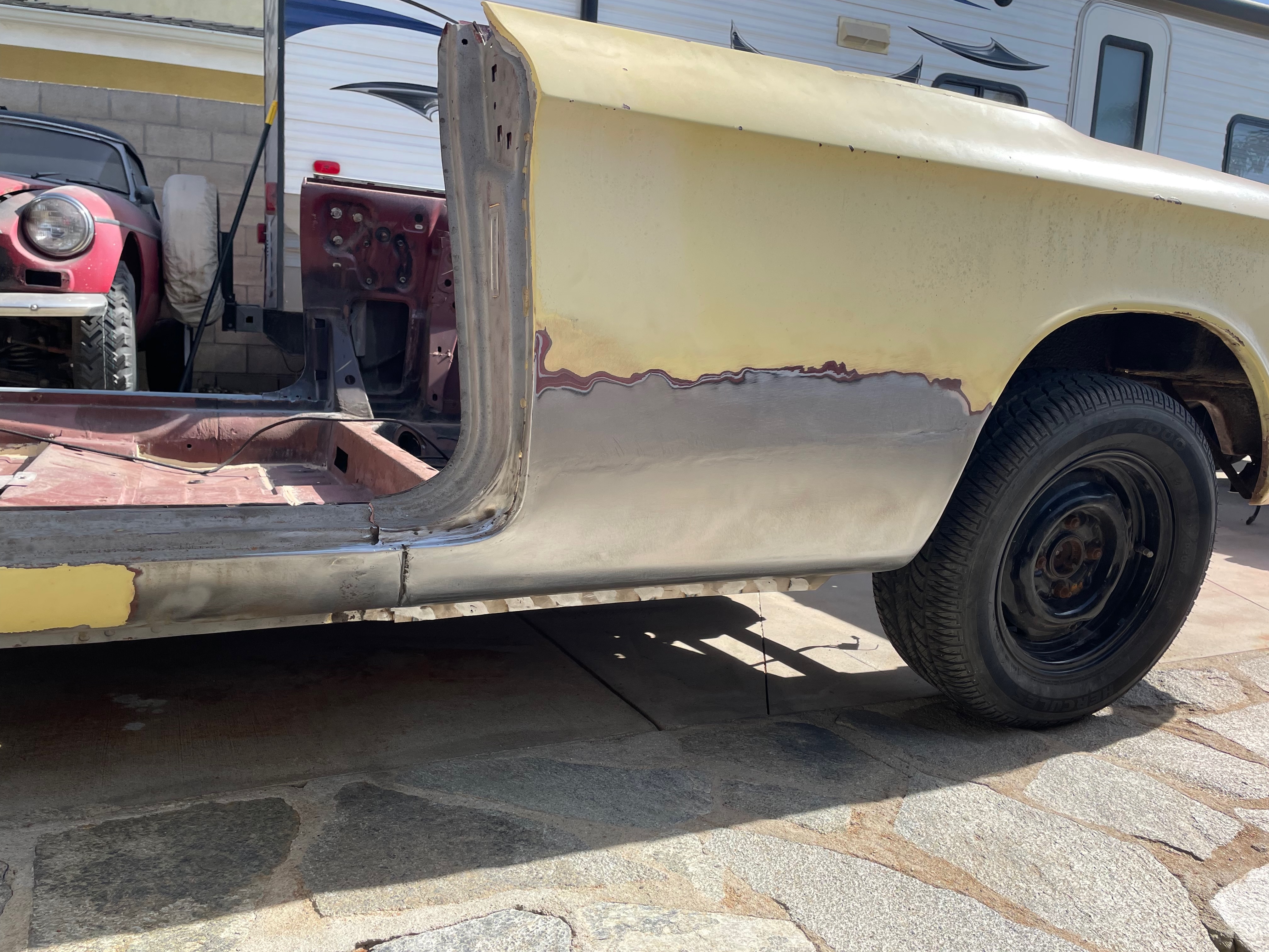 1964 Corvair paint color application during body-paint phase