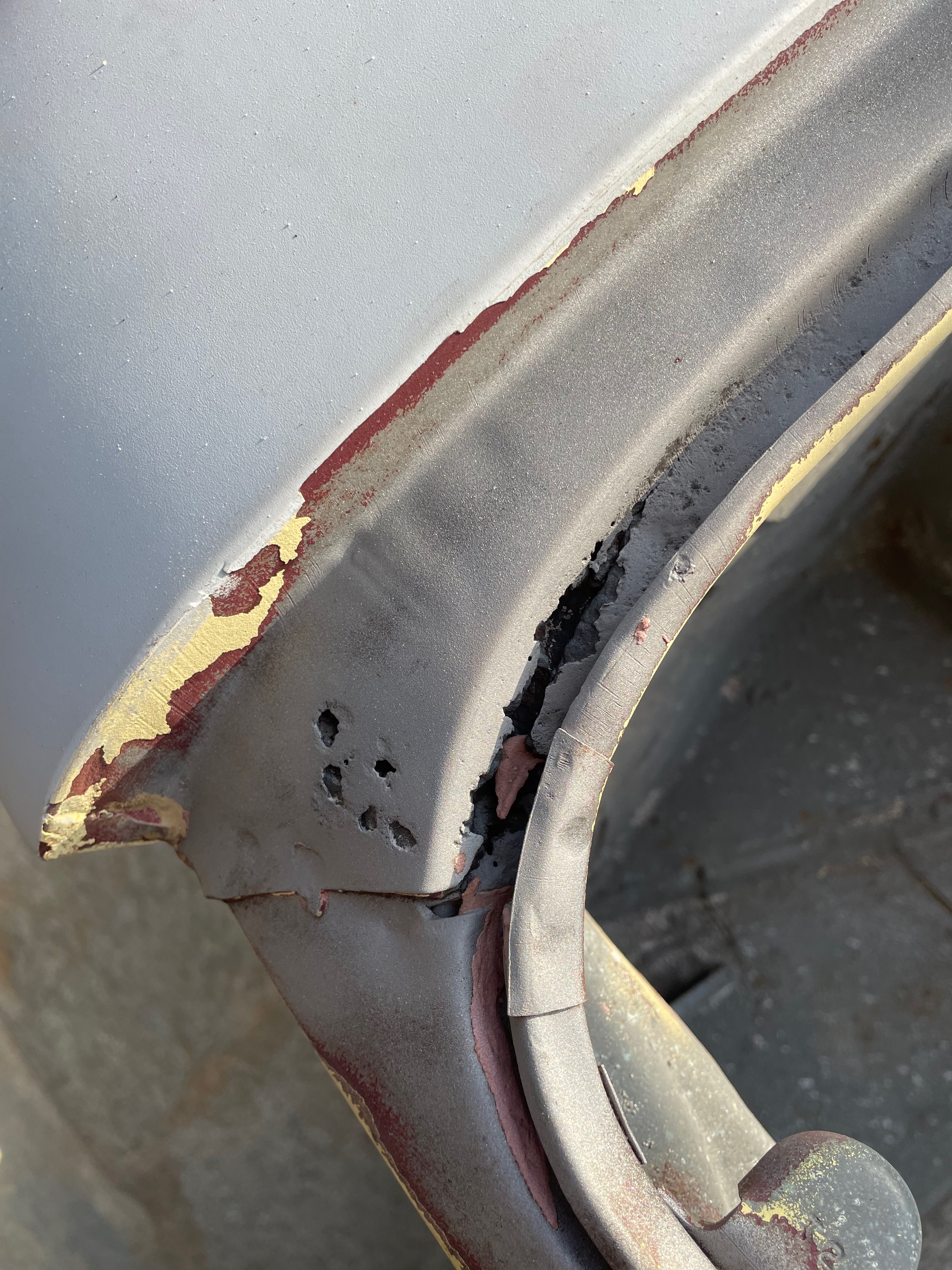 1964 Corvair paint surface preparation during body-paint phase