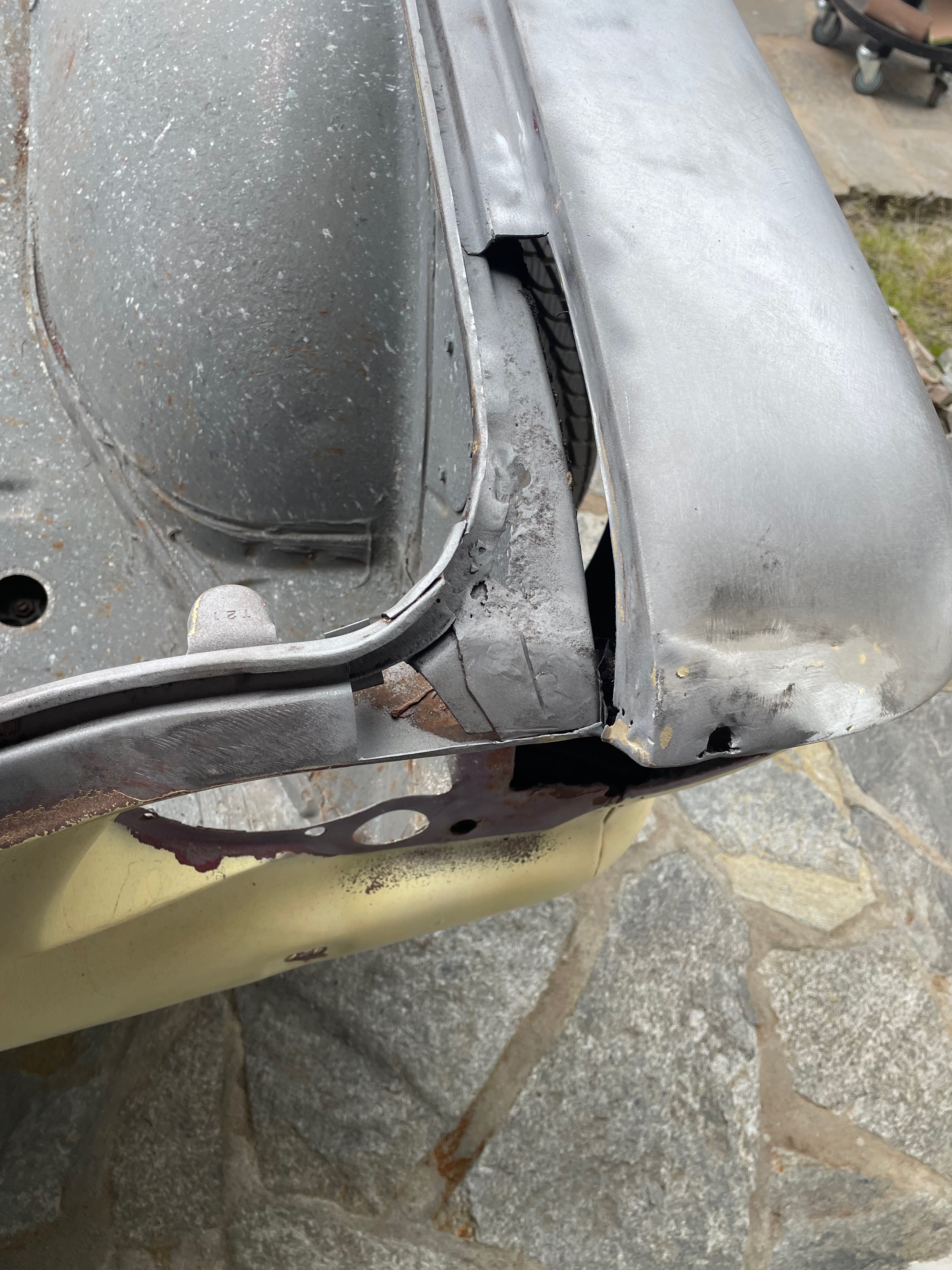 1964 Corvair paint color blending during body-paint phase