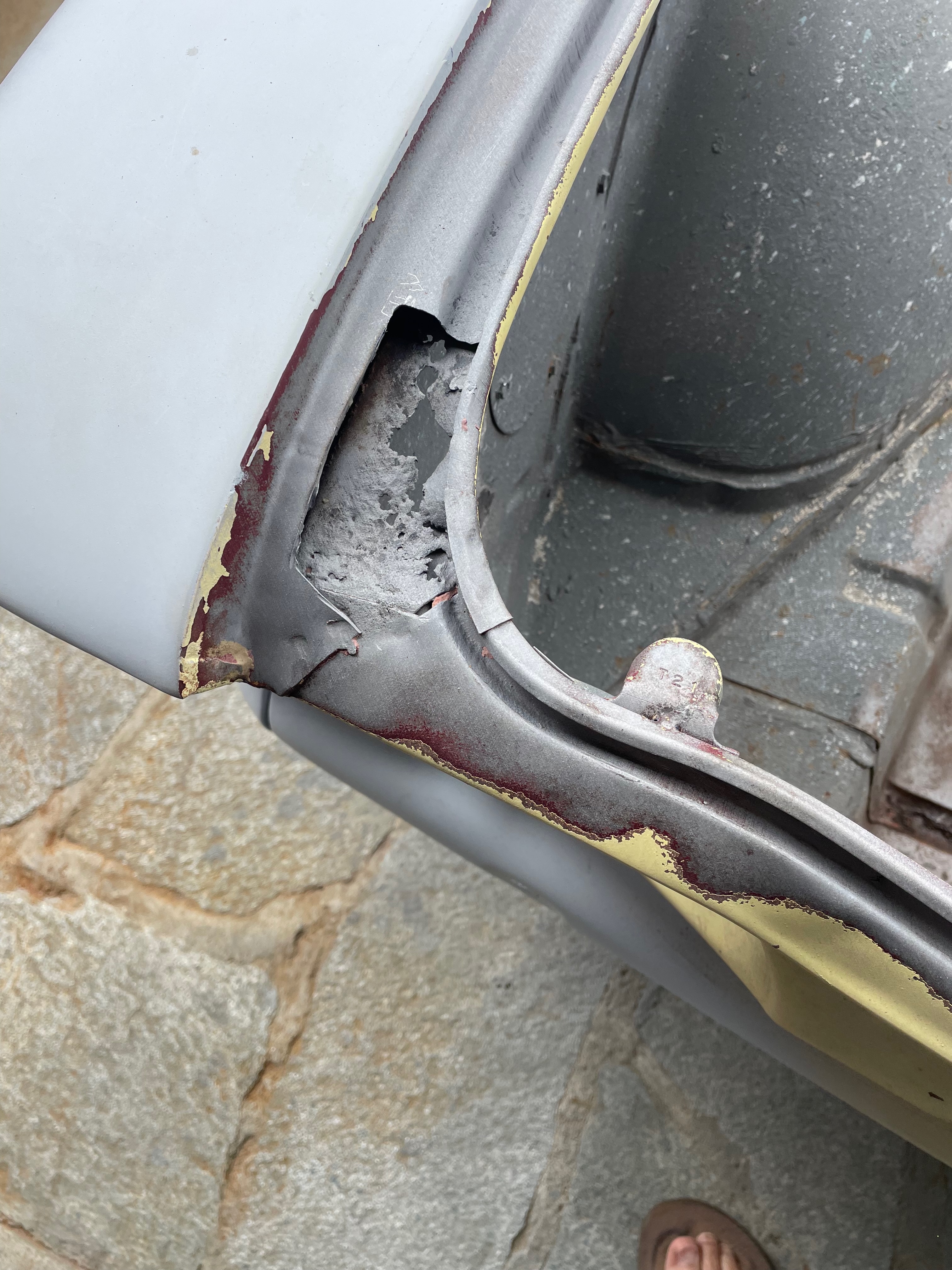 1964 Corvair body shell preparation during body-paint phase