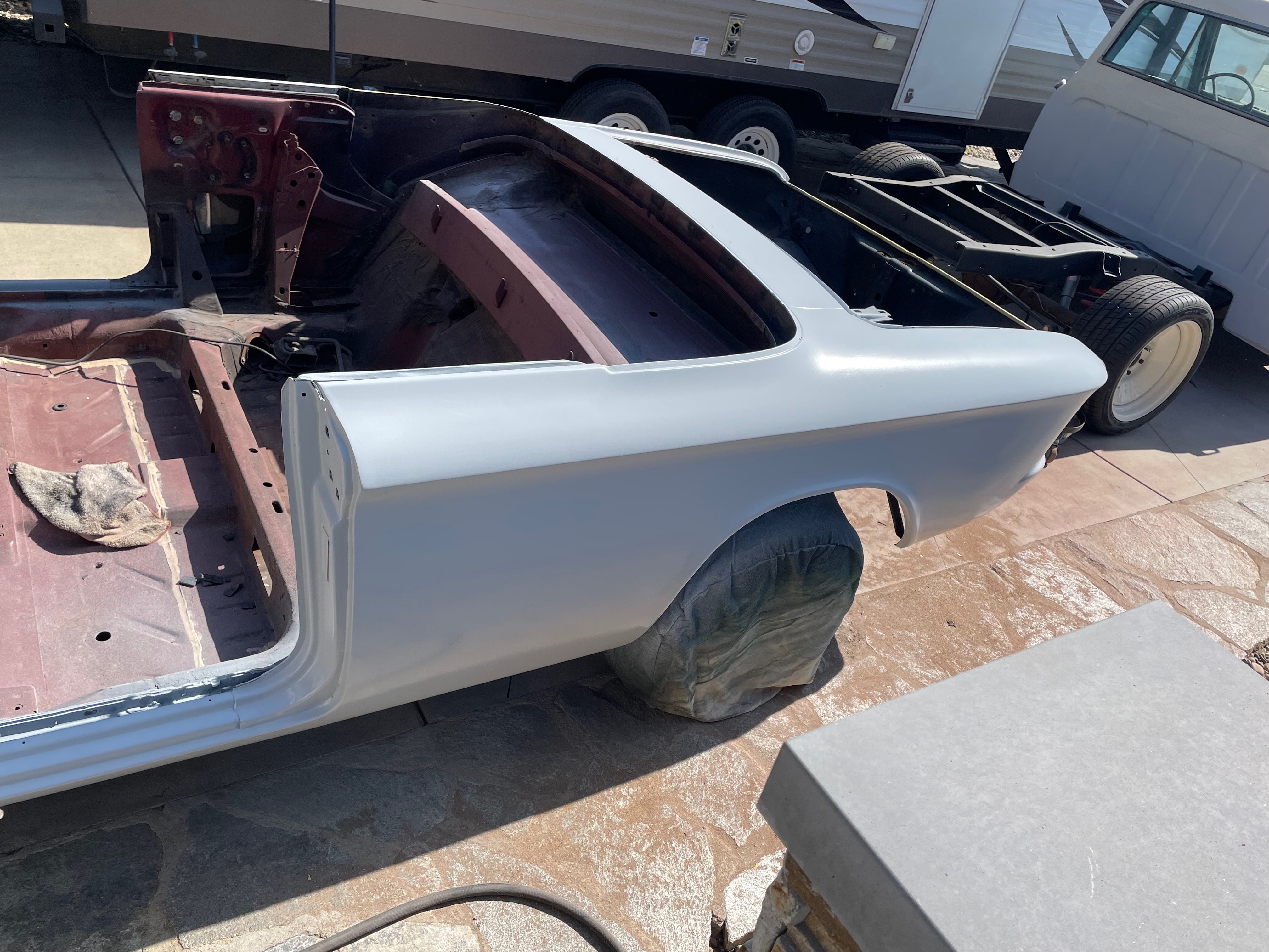 1964 Corvair paint spray technique during body-paint phase